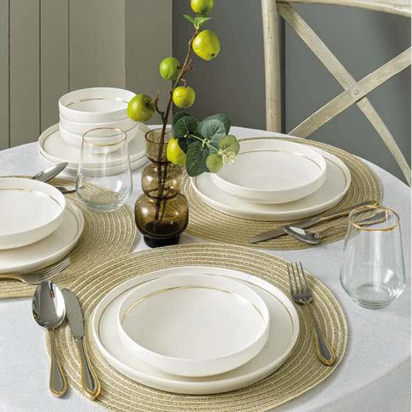 Swan Gold 24 Parça 6 Kişilik Yemek Takımı