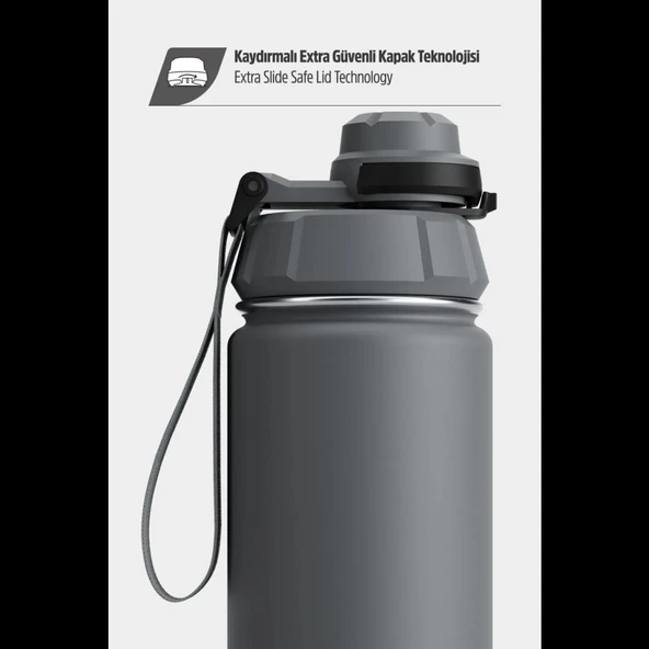 Stevig ST-209 1 Hand Leak-Proof Sızdırmaz Çelik Termos 500ML Grey - 3