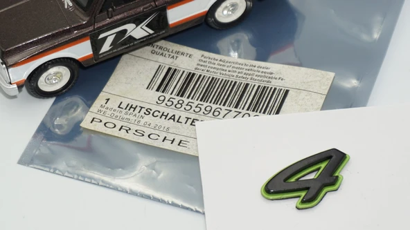 DK Tuning Porsche 4 Green Black Yeşil Siyah ABS Yazı Logo Arma - 5