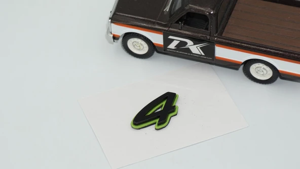 DK Tuning Porsche 4 Green Black Yeşil Siyah ABS Yazı Logo Arma - 3