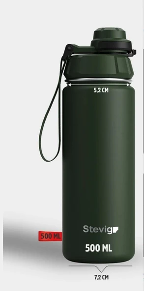 Stevig ST-208 1 Hand Leak-Proof Sızdırmaz Çelik Termos 500ML Green - 5