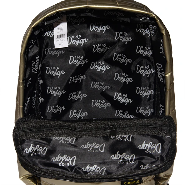 Biggdesign Moods Up Curious Kapitone Sırt Çantası Su Geçirmez Hafif Okul ve Laptop Çantası Sarı - 6