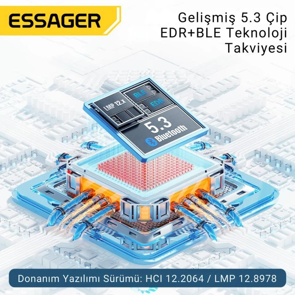 Essager Bluetooth Vers.5.3 USB Bluetooth Adaptör USB Bluetooth 5.3 Wireless Adaptör Tak Çalıştır - 3