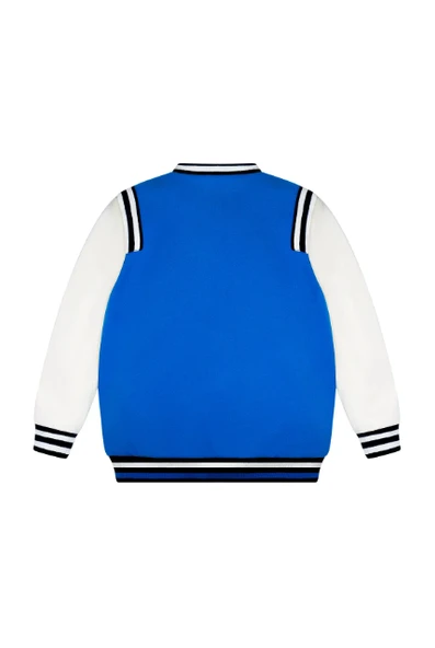 Erkek Çocuk Arma Nakışlı Kolları Suni Deri Kaşe Kolej Ceket MNT25E201 - 3