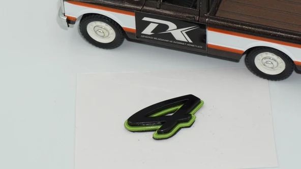DK Tuning Porsche 4 Green Black Yeşil Siyah ABS Yazı Logo Arma - 4