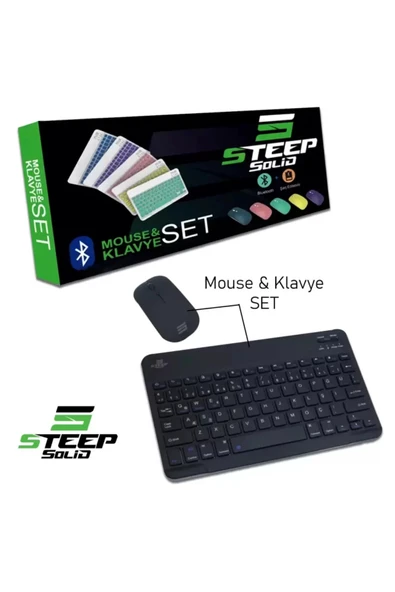 Steep Solid Magic Siyah Şarjlı Bluetooth Klavye Mouse Set - 4