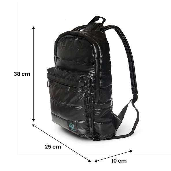 Biggdesign Moods Up Relaxed Kapitone Sırt Çantası Su Geçirmez Kumaşlı Okul ve Laptop Çantası Siyah - Resim 4