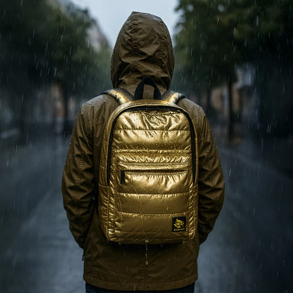 Biggdesign Moods Up Curious Kapitone Sırt Çantası Su Geçirmez Hafif Okul ve Laptop Çantası Sarı - 7