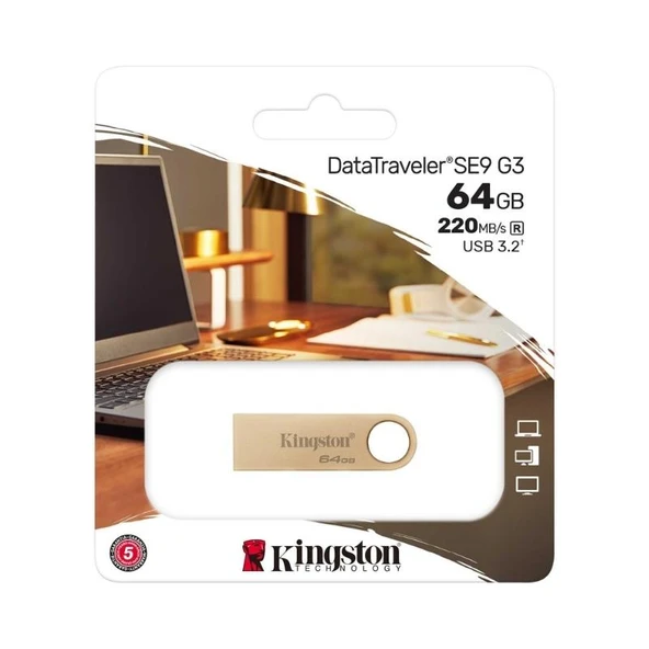 Kingston 64GB Metal USB 3.2 SE9 G3 Flash Bellek - DTSE9G3/64GB - 3