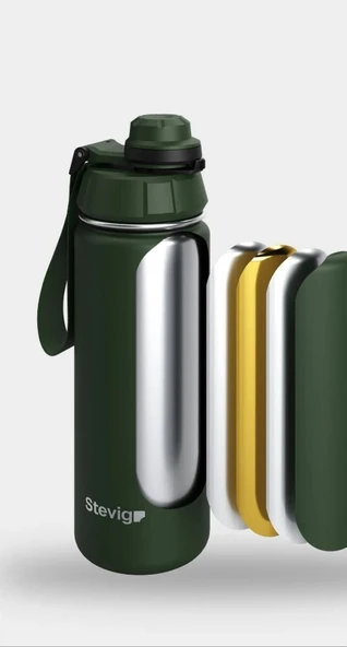 Stevig ST-208 1 Hand Leak-Proof Sızdırmaz Çelik Termos 500ML Green - 4