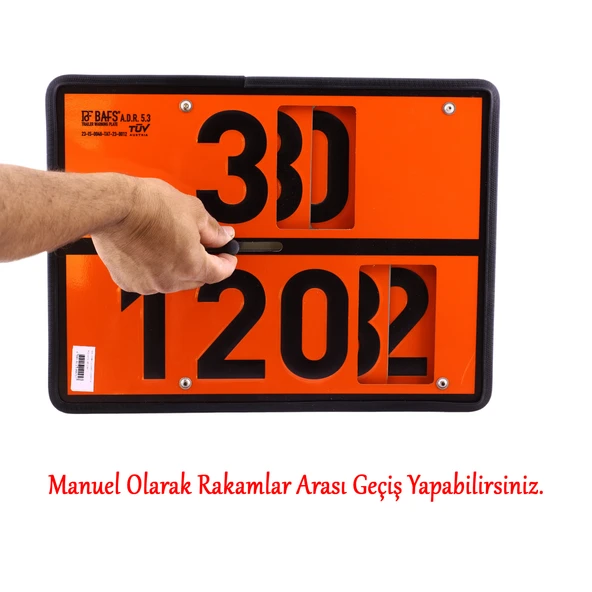 (1 Adet) Metal 40x30 cm Levha 2'si 1 Arada 30-1202 33-1203 Tehlikeli Madde Değiştirilebilir Rakamlı - Resim 3