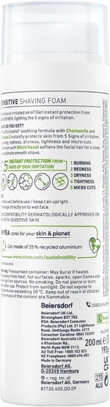 NIVEA MEN Erkek Hassas Tıraş Köpüğü 200 ml - 3