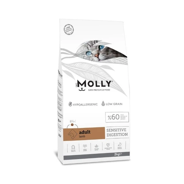 Molly Düşük Tahıllı Hypoallergenic Kuzulu Yetişkin Kedi Maması 2 Kg