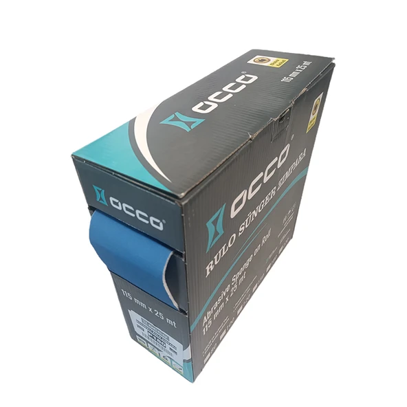 OCCO Rulo Sünger Zımpara 180 kum (115 mm*25 mt) Alçı Mavi - 3