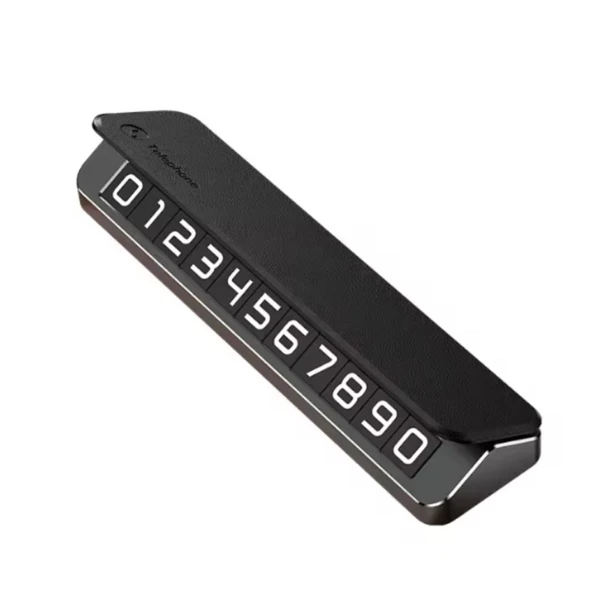 Coofbe Deri Kapaklı Gizlenebilir Alüminyum Araç Park Telefon Numaratörü Geçici Park Numaratör Plakalık - 8