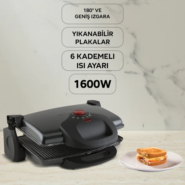 P637Y GrillMax Tost Makinesi - Siyah ürün görseli