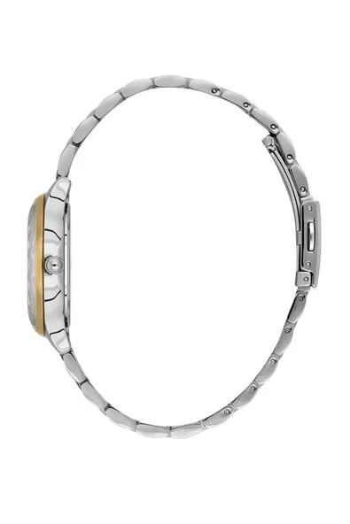 DKE.1.10868-4 Taşlı Tasarım Metal Kordon Metal Kasa 3 ATM Suya Dayanıklı Metalik-Altın - 2