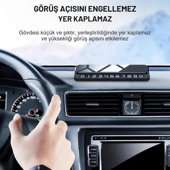 Coofbe Premıum Fosforlu Gizlenebilir Alüminyum Araç Park Telefon Numaratörü Geçici Park Numaratör Plakalık - 2