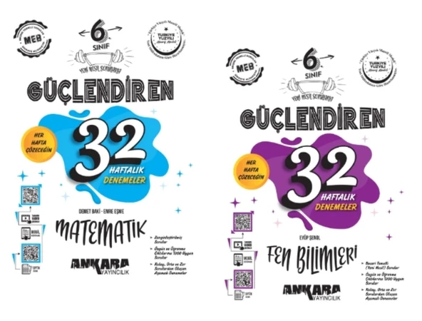 ANKARA YAYINCILIK 6. Sınıf Matematik - Fen Bilimleri Güçlendiren 32 Deneme ürün görseli