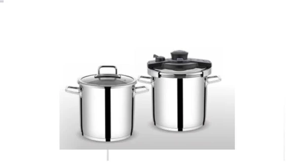 FMS Atlas İkiz 4 + 6 Litre Düdüklü Tencere Seti + Cam Kapak 3031