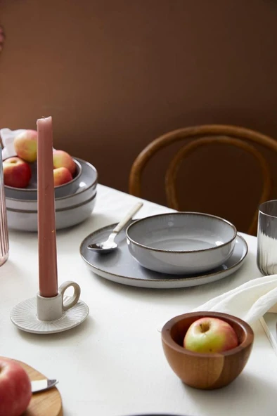 Kütahya Porselen Moderna 2 Li 20 Cm Kase Gri - 4