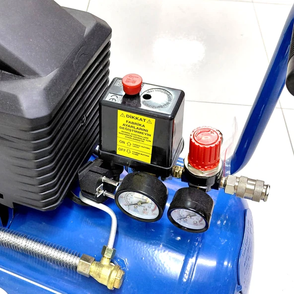 Factor ZB2550 Hava Kompresörü 2.5 Hp 50 Litre Tank 8 Bar Sanayi Tipi Güçlü Endüstriyel Kompresör - Resim 6