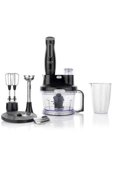 Schafer Meister 1000 W Multi Blender Seti 17 Parça Siyah