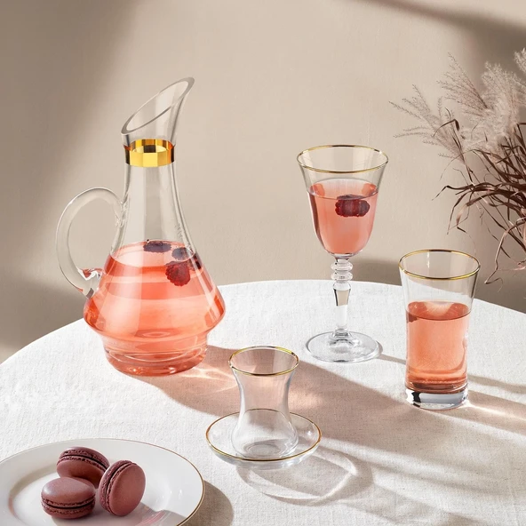 Schafer Alisa 49 Parça Cam Bardak Seti Gold