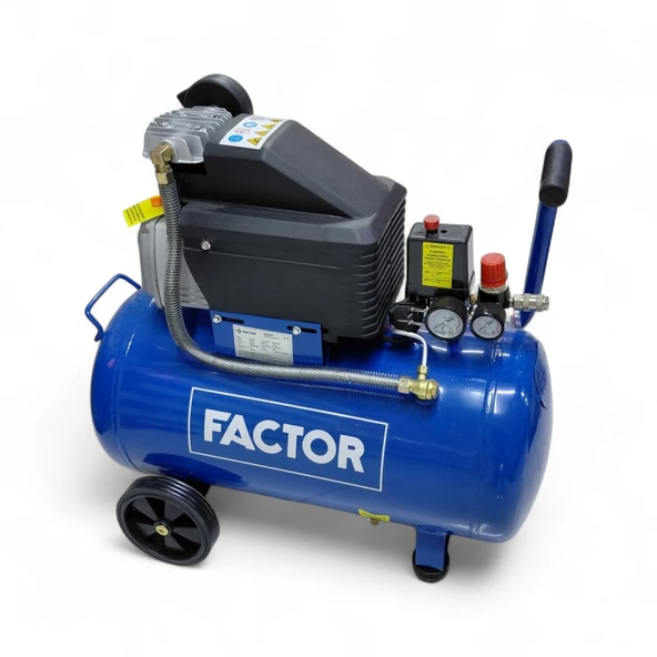 Factor ZB2550 Hava Kompresörü 2.5 Hp 50 Litre Tank 8 Bar Sanayi Tipi Güçlü Endüstriyel Kompresör ürün görseli