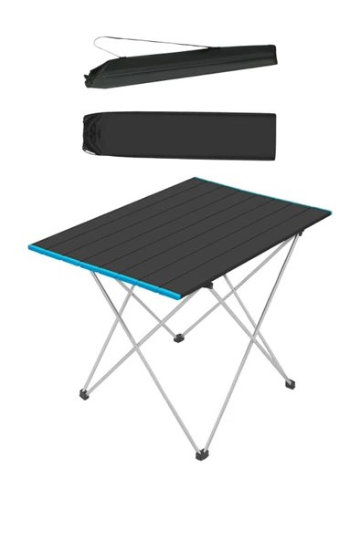 Katlanabilir Alüminyum Kamp Ve Piknik Masası - Çantalı Siyah - Geniş Model ürün görseli