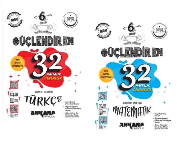 ANKARA YAYINCILIK 6. Sınıf Türkçe - Matematik Güçlendiren 32 Deneme ürün görseli