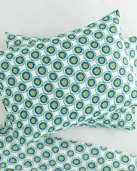 English Home Exotic Circles Kolay Ütülenir 2'li Yastık Kılıfı Koyu Yeşil - 2