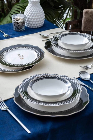 Acar Adena 24 Parça Porselen Yemek Takımı POR-07296