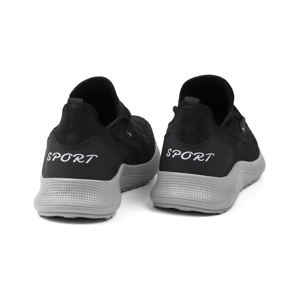 Erkek Siyah Beyaz Buz Sneaker Spor Ayakkabı Rahat Hafif Günlük - Resim 4