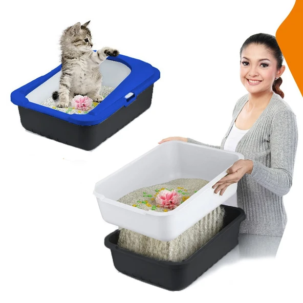 Elekli Kedi Tuvaleti Mavi