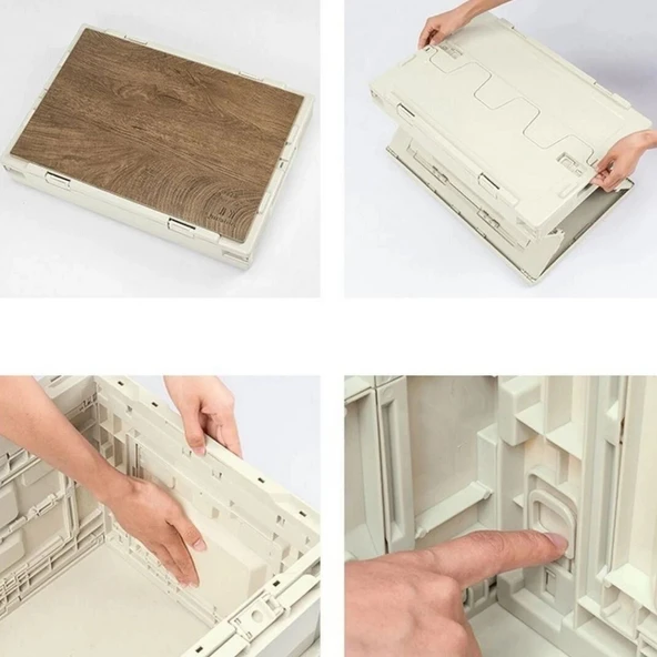 Katlanabilir Kamp Saklama Kutusu - 60  LT - Madfox - Haki - 547304 - 4