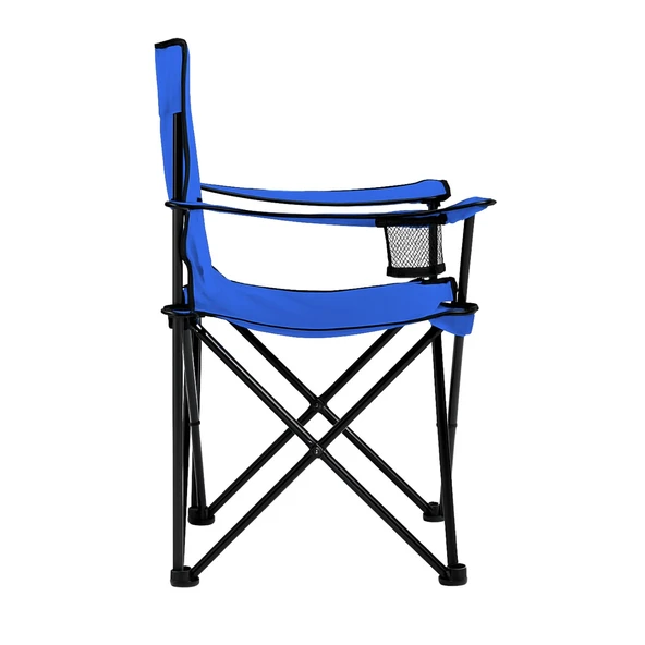Katlanır Kamp Piknik Sandalyesi - Bardaklıklı - (DY.001) - Mavi - Taşıma Çantalı - 3