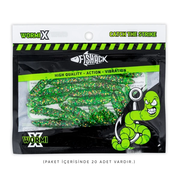 Silikon Kurt Yem - Fishack - 35mm - Sarımsak Kokulu - 20 Adet - Jungle - Trout Bait - 2