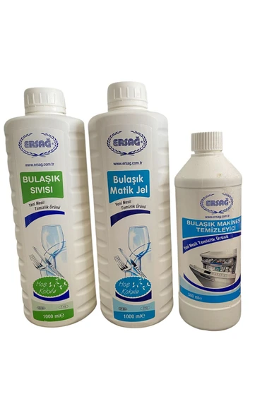 Ersağ Ersağ Bulaşık Sıvısı + Bulaşık Matik Jel +Bulaşık Makinesi Temizleyici - 1