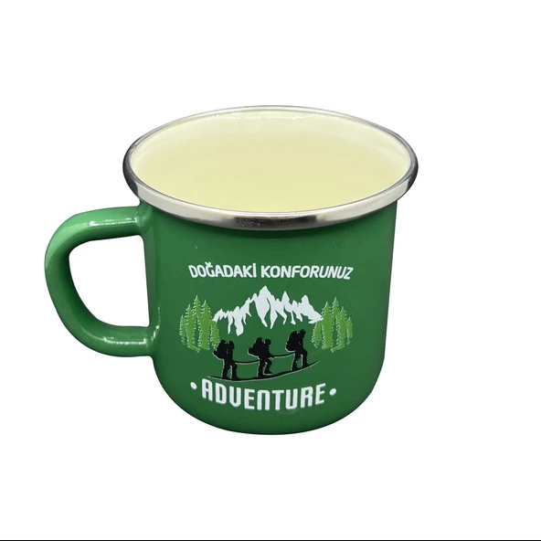 Orcamp Retro Emaye Kupa Bardak Adventure Yeşil (OUT-1900)