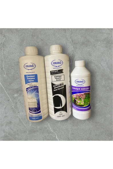 Ersağ Ersağ Çamaşır Yıkama Beyazlar 1000ml +Siyahlar 1000 ml +Çamaşır Kokusu 500 ml (Özel Set) - 2