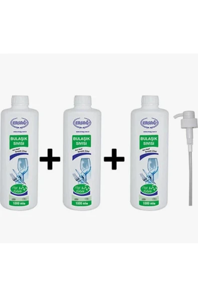 Ersağ Bulaşık Sıvısı Hoş Kokulu 3 Adet 1000 ml + Aparat Hediyeli Set - 1