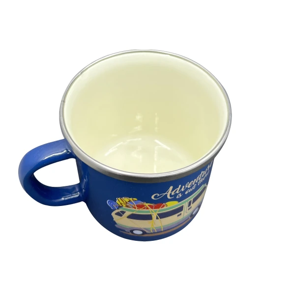 Orcamp Retro Emaye Kupa Bardak Adventure Mavi (OUT-1900) - 3