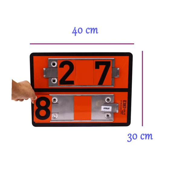 Adr 40x30 cm Manuel Değiştirilebilir Tehlikeli Madde Uyarı Levhası Çoklu Rakam 0-9 Arası Rakamlar - Resim 5