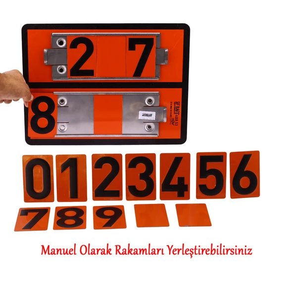 Adr 40x30 cm Manuel Değiştirilebilir Tehlikeli Madde Uyarı Levhası Çoklu Rakam 0-9 Arası Rakamlar - Resim 2