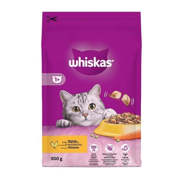 Whiskas Tavuklu Yetişkin Kedi Maması 300gr ürün görseli