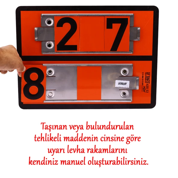 Adr 40x30 cm Manuel Değiştirilebilir Tehlikeli Madde Uyarı Levhası Çoklu Rakam 0-9 Arası Rakamlar - Resim 7