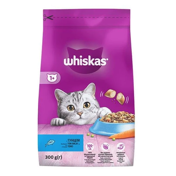 Whiskas Ton Balıklı ve Sebzeli Yetişkin Kedi Maması 300gr ürün görseli