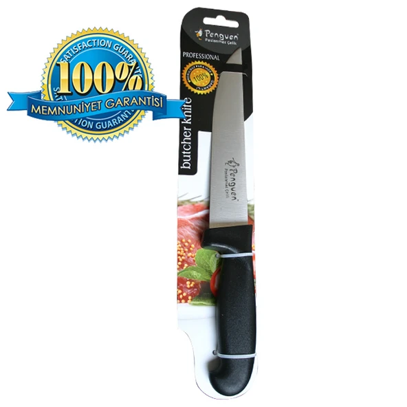 Mutfak Bıçağı - Plastik Ergonomik Sap - No: 7 - Siyah (PNG-1551-7) ürün görseli