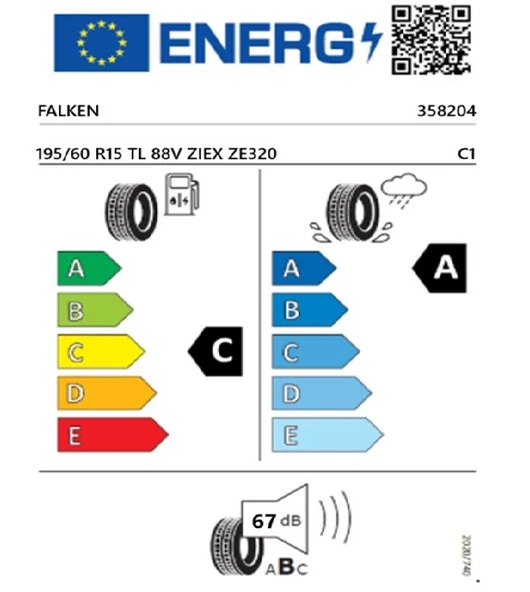 Falken 195/60 R15 TL 88V ZIEX ZE320 Oto Yaz Lastiği (Üretim Tarihi:2025) - Resim 2
